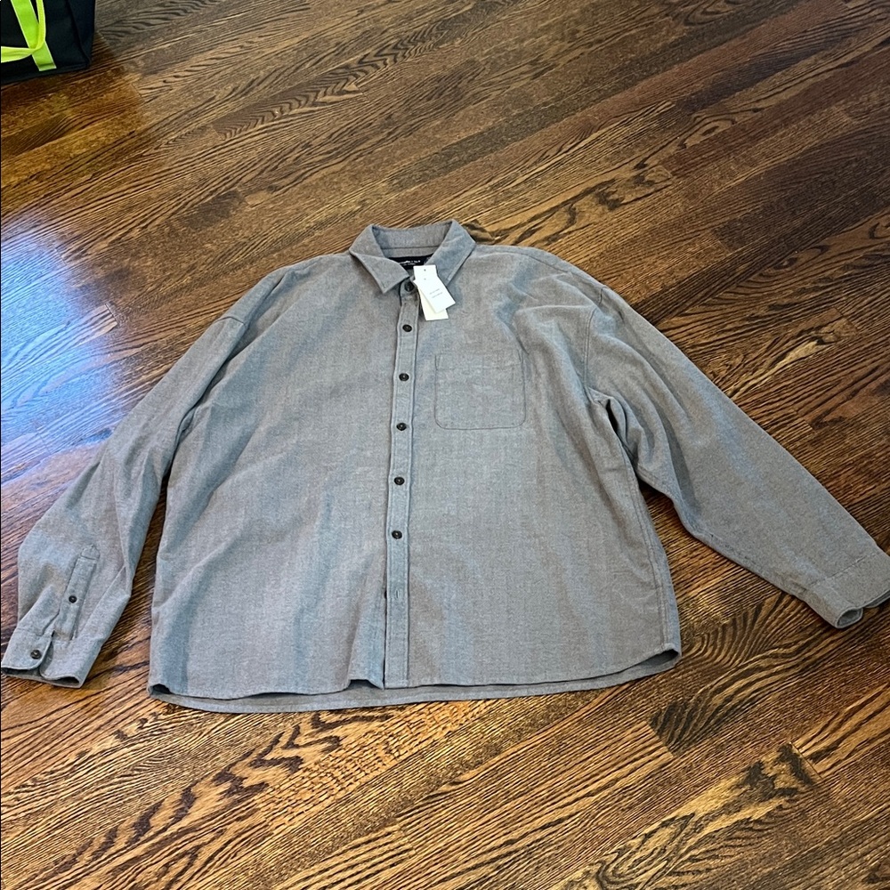 Abercrombie & Fitch Herringbone Gray Shirt